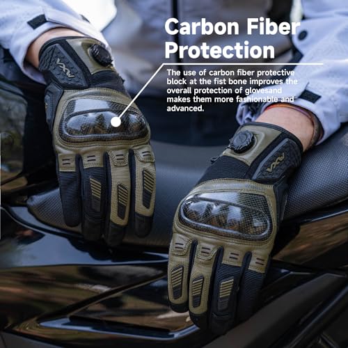 High Protection Motorcycle Gloves for Men (Large / Green)
