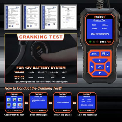 BT60 PRO 2 120Ah Battery Tester 6V (Black-Orange)