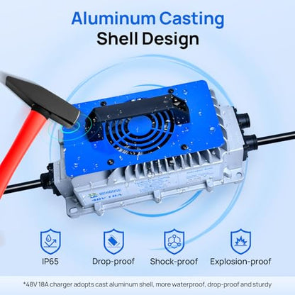 48V 18A Lithium Charger ≥93% Efficiency for Golf Cart Batteries (48V 18A)
