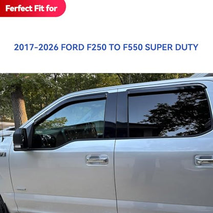 Window Visors Rain Guards for 2017 (2017-2026 F250-F550 supcrew)