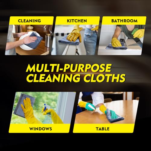 Microfiber Cleaning Cloth 12 Pack (Grey / 12.5 x 12.5 Inch)