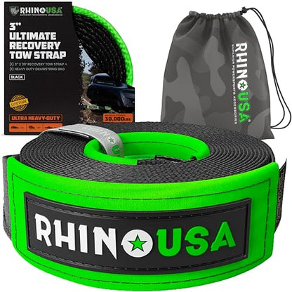 Recovery Tow Strap (Black / 3in x 30ft)