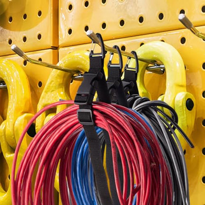 24 Pack Adjustable Extension Cord Holder Straps (Black)