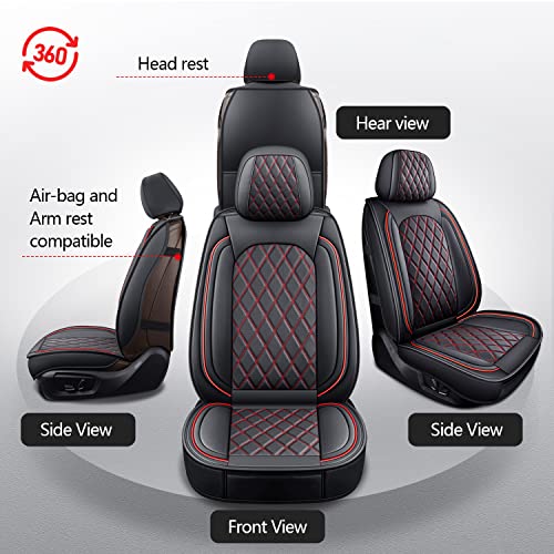 Dodge Ram Seat Cover Full Set Fit for 2009 (Black and Red / Full Set (Flat Back))