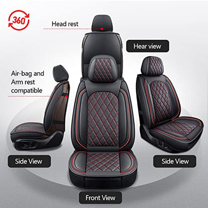 Dodge Ram Seat Cover Full Set Fit for 2009 (Black and Red / Full Set (Flat Back))