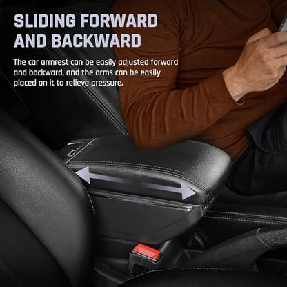 Car Armrest Box for KIA Stonic Rio 3 2018 (7 USB Ports / Black Thread)