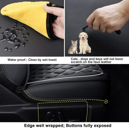 F150 Faux Leather Seat Covers Fit for 2015 ((2015-2026) Full Set / Black&White)