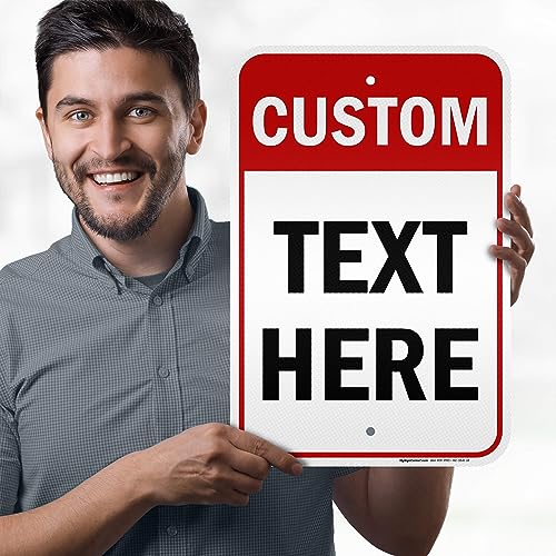 Custom Sign Custom Sign for Business (Header - Vertical / 12x18 - Aluminum Reflective)