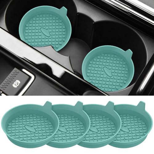 Car Cup Holder Coasters [4 Pack] Silicone Cups Mats (4pack-teal Blue)