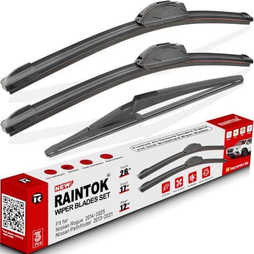 3 Pack Windshield Wiper Blades Replacement for Nissan Rogue 2014 (26"+17"+12")