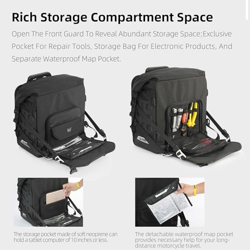 Motorcycle Saddlebag 20L Waterproof (Black 20L)