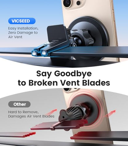 for MagSafe Car Mount [Upgraded Strongest Magnet Power] Magnetic Phone Holder for Car Vent 360 Adjustable Magnetic Car Phone Holder Mount for iPhone 17 Pro Max 16 15 14 13 12 Plus Mini (Black)