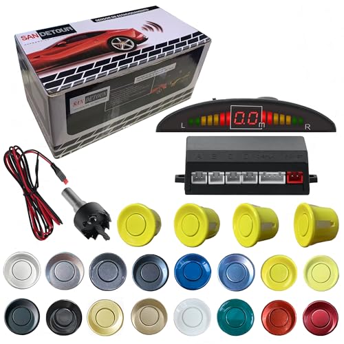Parking Sensor Kit Backup Sensor Kit Reverse Sensor for Car 20 Color Options for Probes Adjustable Alarm Volume Professional Sensore de Reversa para Carro Safe Driving Assistant LightYellow (Light Yellow)