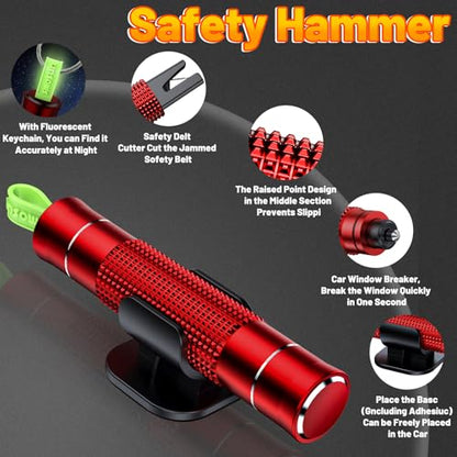 Safehammer Upgraded Safe Hammer Glass Breaker Under Water (Red and Black and Silver)