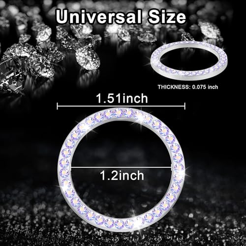 2 PCS Crystal Rhinestone Car Engine Start Stop Decoration Ring (Colorful)