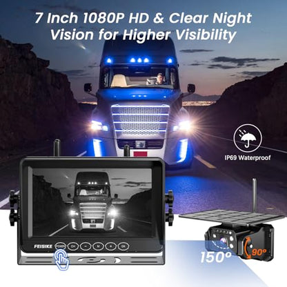 Magnetic Solar Wireless Backup Camera (7 Inch)