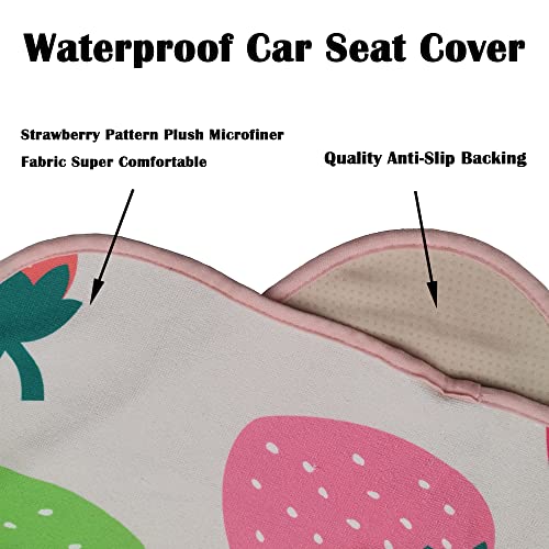 Car Seat Cover Protector Front Seats (2Pcs Front Seat Towel / Strawberry)