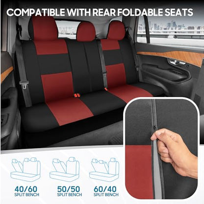 PolyPro Car Seat Covers Full Set in Terracotta on Black (Terracotta)