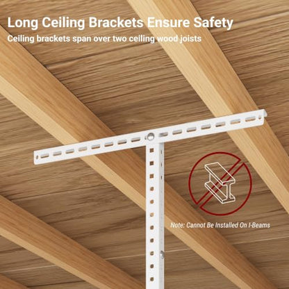 4x8ft Overhead Ceiling Garage Storage Rack (White / 4x8ft)