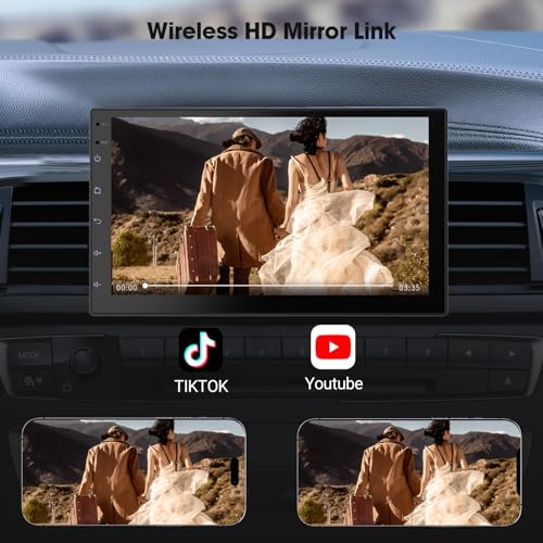 2 Din Car Radio with Wireless CarPlay & Android Auto (2+32GB No Camera)