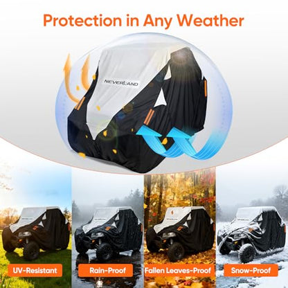 UTV Cover Waterproof 300D Heavy Duty 2 (M: 126"Lx 65"Wx 73"H (Single row seat))