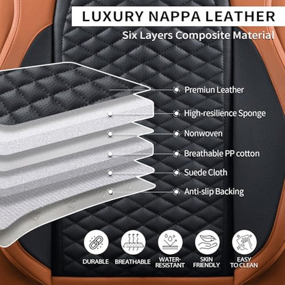 Car Seat Covers Full Set (5 PIECE / Brown)