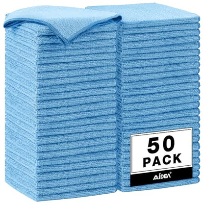 Microfiber Cleaning Cloth Blue (Blue / 50PK)