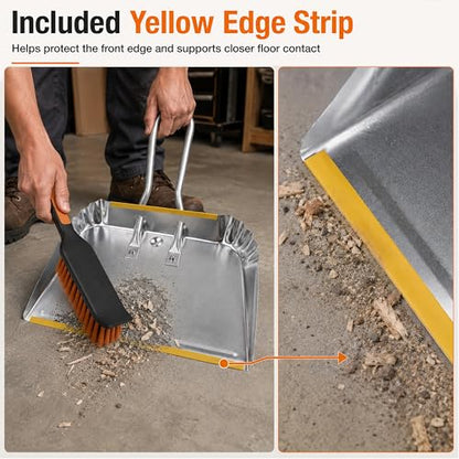 3 Pack 17" Heavy Duty Metal Dust Pans (3 Count (Pack of 1))