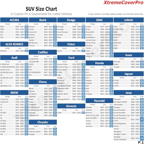 All Weather Waterproof car Cover Good for rain Snow uv Protection dust Compact SUV Grand Cherokee Santa FE RAV4 CR (SD - (See Size Chart) / BLACK)