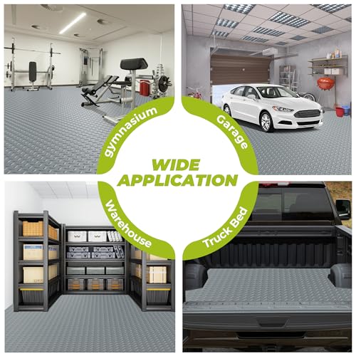 7'4"x 20' Garage Floor Mat (Diamond Plate Pvc Garage Mat / 7'4"x 20')