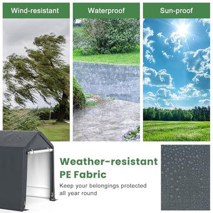8x6.5Ft Portable Shed (Gray / 8x6.5Ft)