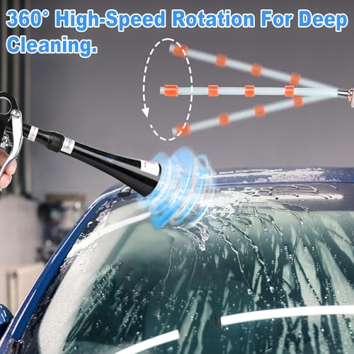 Air Blow Gun Car Detailing Dry Cleaning Gun with Tapered Nozzle High Pressure Cleaning Tool (Soft Hose -1 Nozzle / Black)