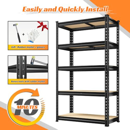 2 Pack Garage Shelving (11.8"D x 55.2"W x 60"H)