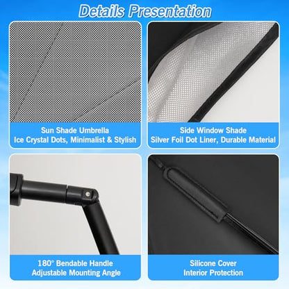 Windshield Sun Shade Umbrella for Honda CR (5-Piece Set | Fits Honda CRV 2023-2026)