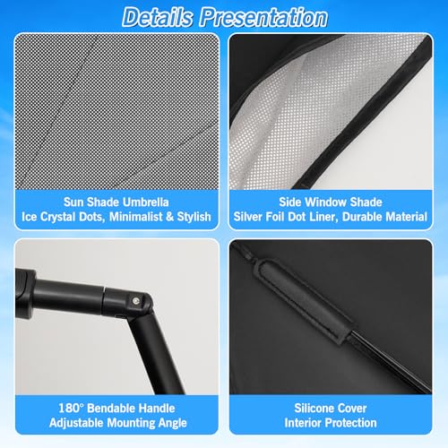 Windshield Sun Shade Umbrella for Toyota RAV4 2019 2020 2021 2022 2023 2024 2025 Rear Window Shades 100% UV Protection and Blackout Privacy 5PCS Car Window Covers Accessories (5-Piece Set | Fits Toyota RAV4 2019-2025)