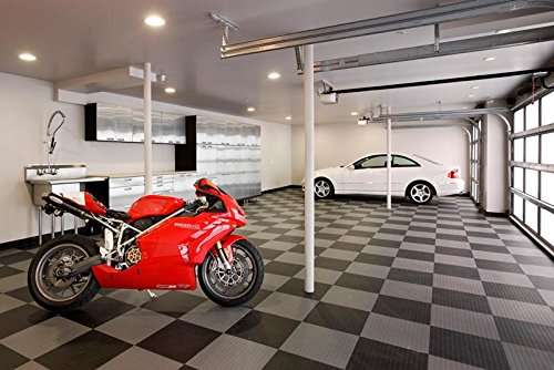 SnapLock GarageDeck 12"x12" Coin Garage Tiles (48 Pack / Black)