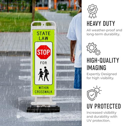 State Law Stop for Pedestrian in Crosswalk MUTCD R1 (Stop For Pedestrian in Crosswalk)