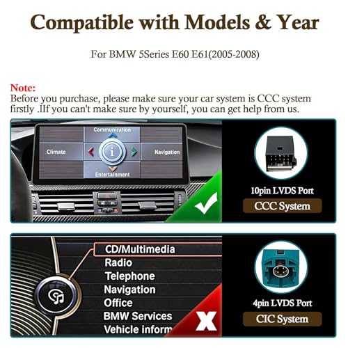 12.3 Inch CarPlay for BMW 3 5 Series E60 E61 E62 CCC 2005 (12.3inch)