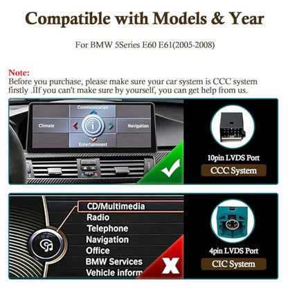 12.3 Inch CarPlay for BMW 3 5 Series E60 E61 E62 CCC 2005 (12.3inch)