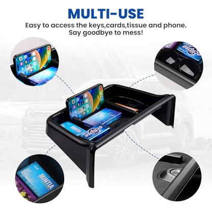 Center Console Dash Organizer for 2024 2025 Toyota Grand Highlander Accessories Dashboard Insert Tray with Cellphone Holder Storage Box with Anti (Dash Organizer)