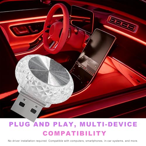 4 PCS USB LED Car Interior Atmosphere Lamp (Red)