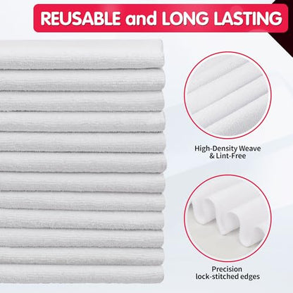 White Microfiber Cleaning Cloth (12pk / White)