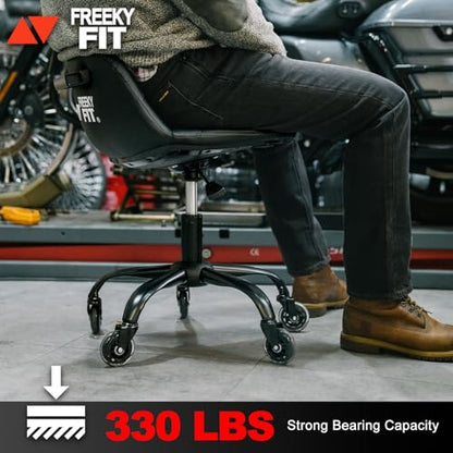 Rolling Shop Stool with Wheels (Blue)