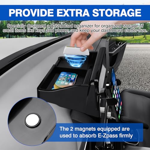 2-in-1 Car Phone Holder for 2023-2025 2026 Honda CR-V CRV Accessories Dash Organizer with Cell Phone Mount 7/9-inch Hands-Free 360 Degree Rotation (Auto-Look+Organizer / Honda CR-V 2023-2026)