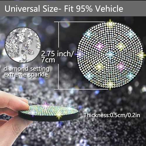 4pcs Bling Car Cup Holder Coaster (Multicolor / 4pcs)