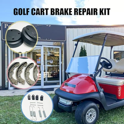 Golf Cart Brake Drums Kit with Brake Shoes & Springs for Club Car