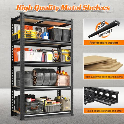2 Pack Garage Shelving (11.8"D x 55.2"W x 60"H)