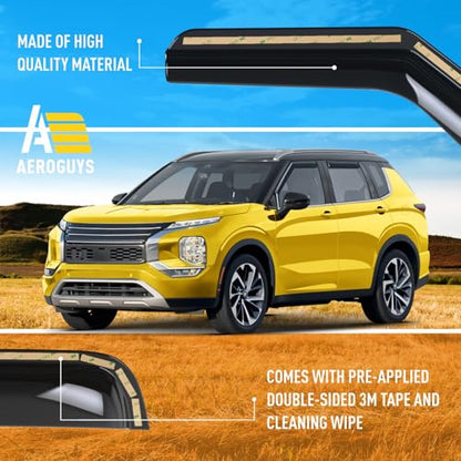 Extra Durable Window Deflectors in (For Mitsubishi Outlander 22-26)