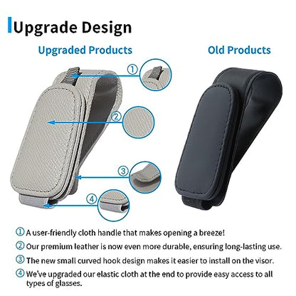 2 Packs Magnetic Sunglass Holder for Car Visor (Grey / 4pcs)