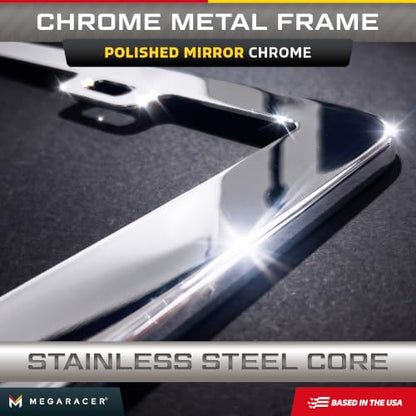 Polished Mirror Chrome Silver License Plate Frame (Mirror Chrome / 1 Piece)
